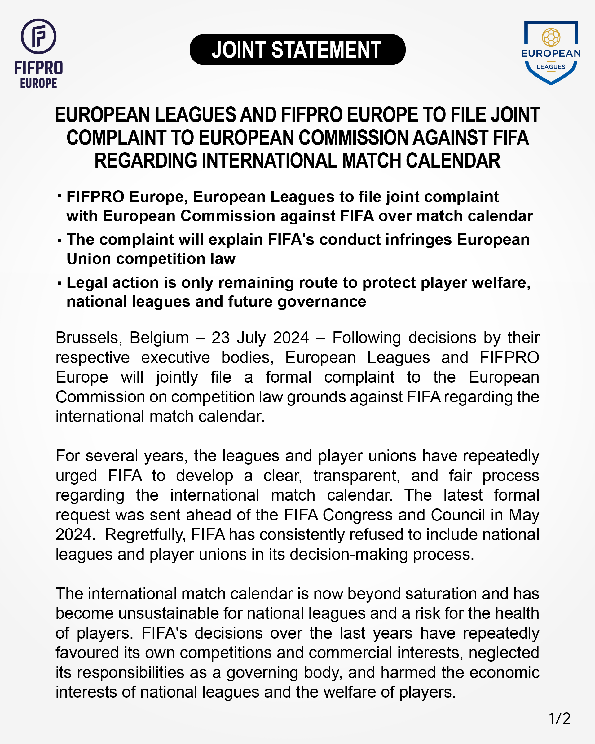 تفاصيل الشكوى المقدمة إلى المفوضية الأوروبية