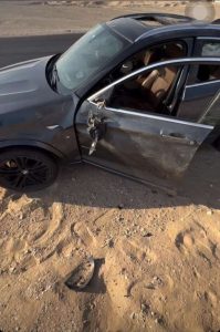 تحطم سيارة مصطفى شلبي