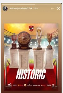 موديست يحتفي بألقابه الأربعة مع الأهلي عبر إنستجرام