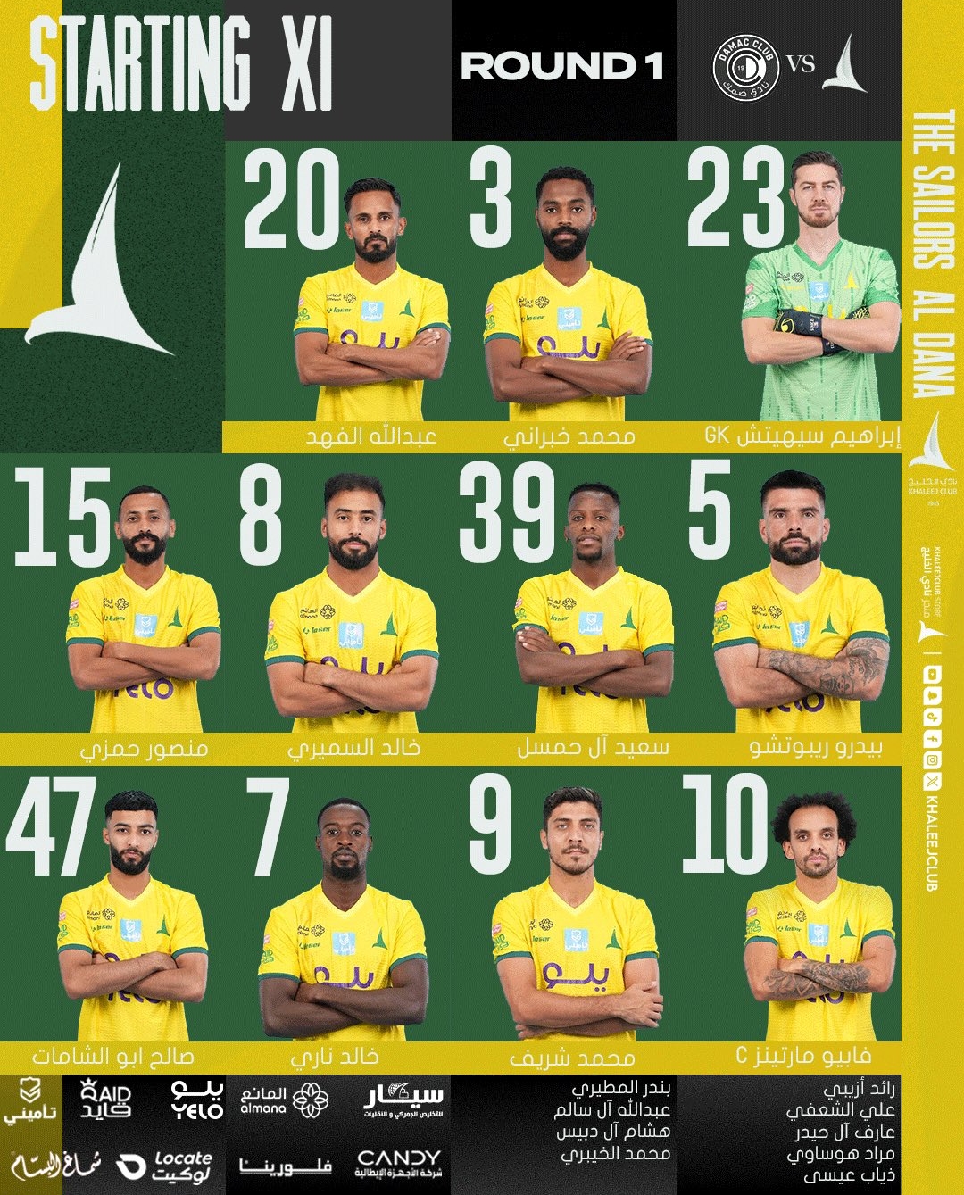 تشكيل ضمك والخليج لمواجهة اليوم في دوري روشن