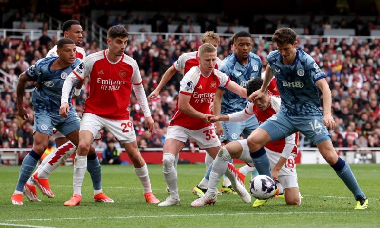 التعادل السلبي يحسم نتيجة الشوط الأول بين أرسنال وأستون فيلا
