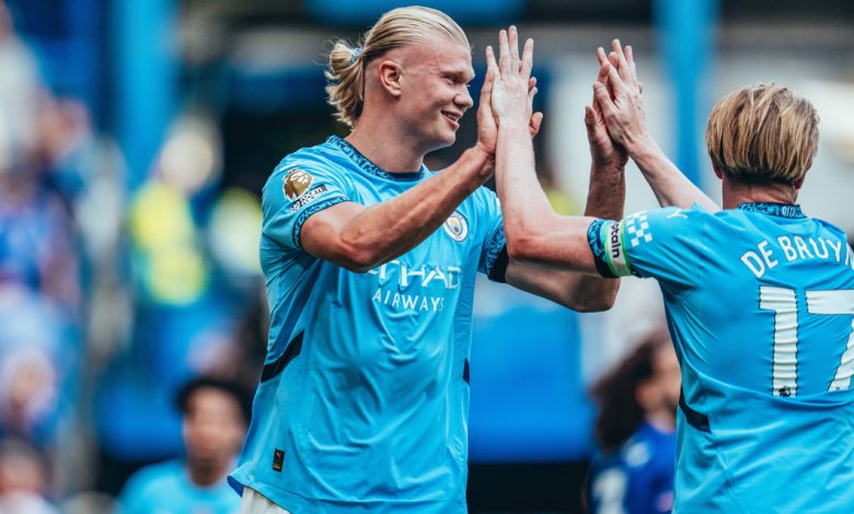 ثلاثية هالاند أمام إبسويتش تقود السيتي لصدارة الدوري الإنجليزي