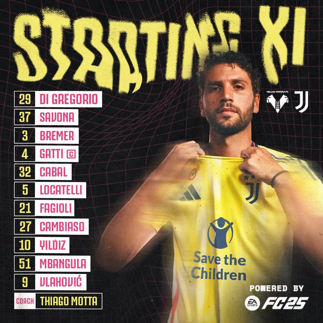 تشكيل يوفنتوس ضد هيلاس فيرونا في الجولة الثانية من الدوري الإيطالي