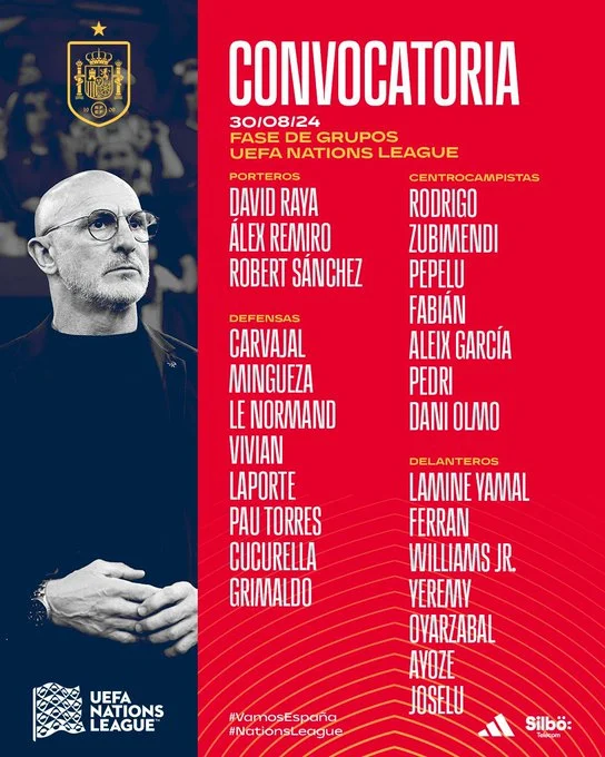 دي لا فوينتي يعلن قائمة إسبانيا لمواجهتي صربيا وسويسرا في دوري الأمم الأوروبية
