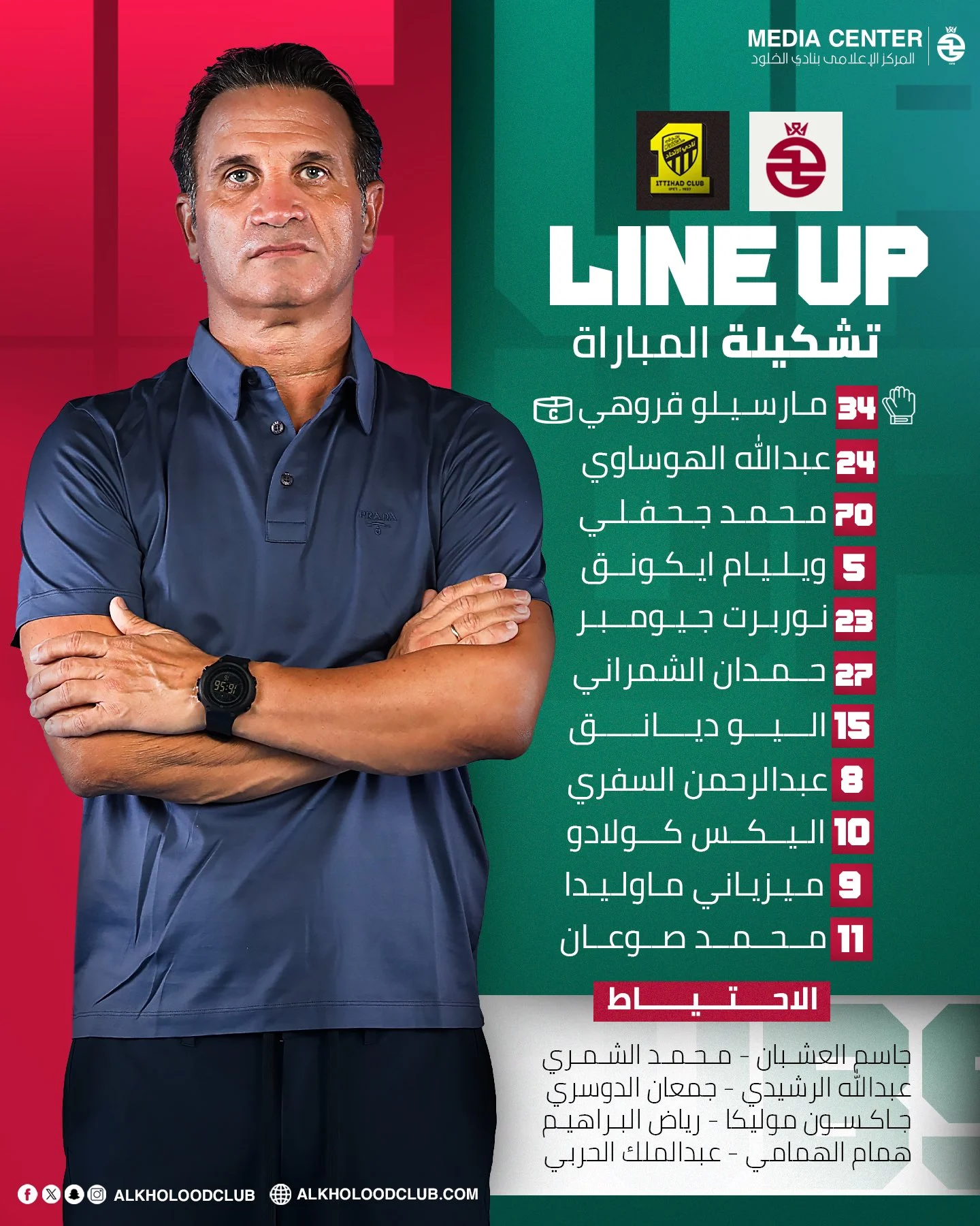 ديانج ضمن تشكيل الخلود في مواجهة اتحاد جدة بالدوري السعودي