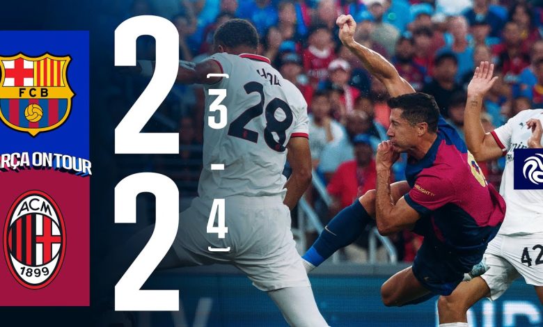 شاهد.. ملخص وأهداف ودية برشلونة ضد ميلان في أمريكا