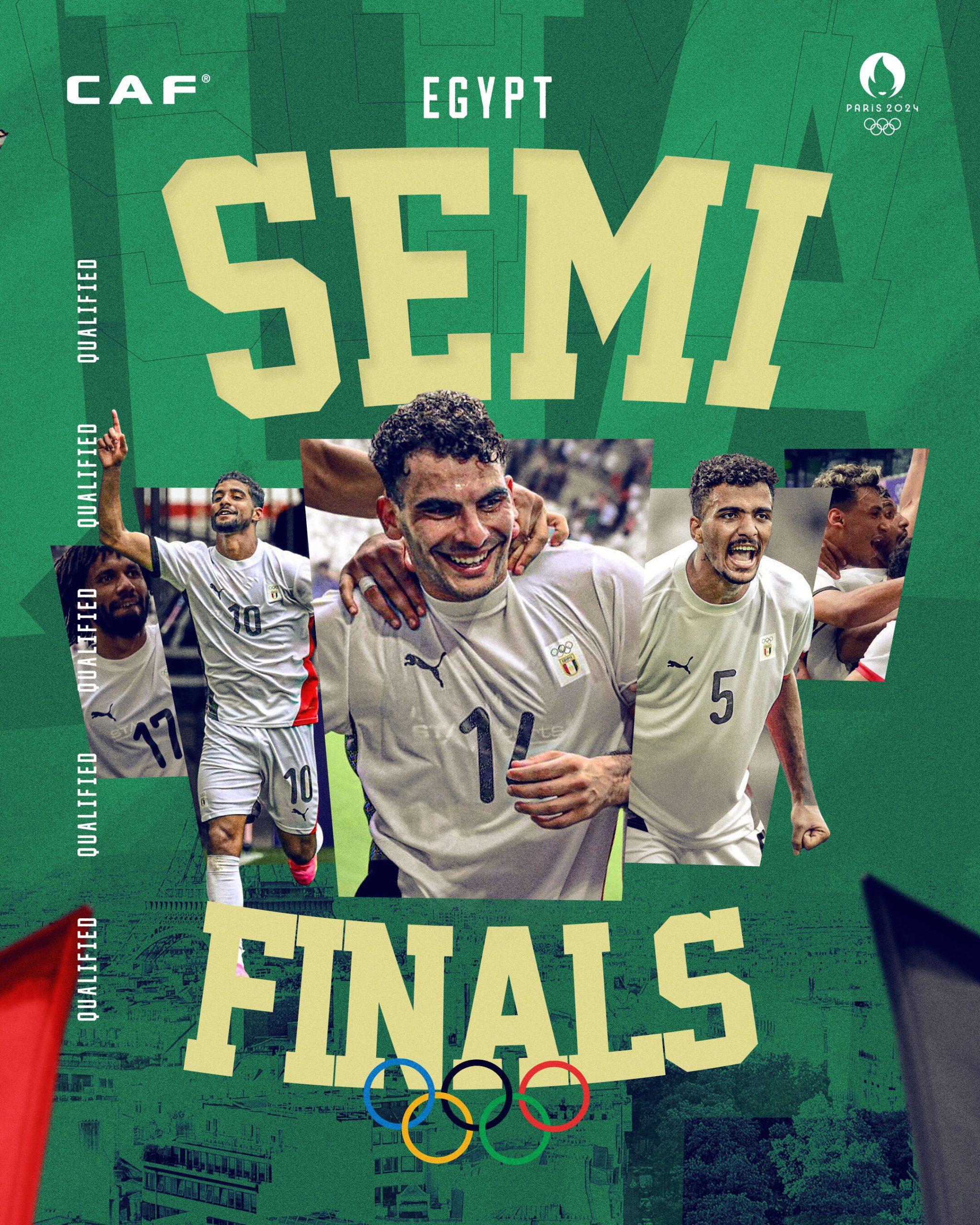 كاف يحتفل بتأهل مصر لنصف نهائي أولمبياد باريس بعد 60 عامًا