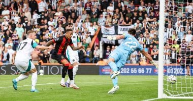 نيوكاسل يتأخر بهدف أمام بورنموث في الشوط الأول