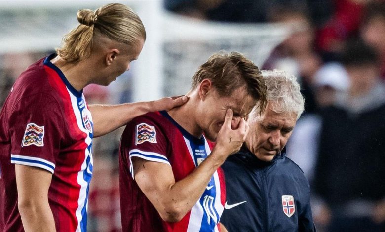 إصابة أوديجارد لاعب أرسنال مع منتخب النرويج تهدد مشاركته في ديربي لندن