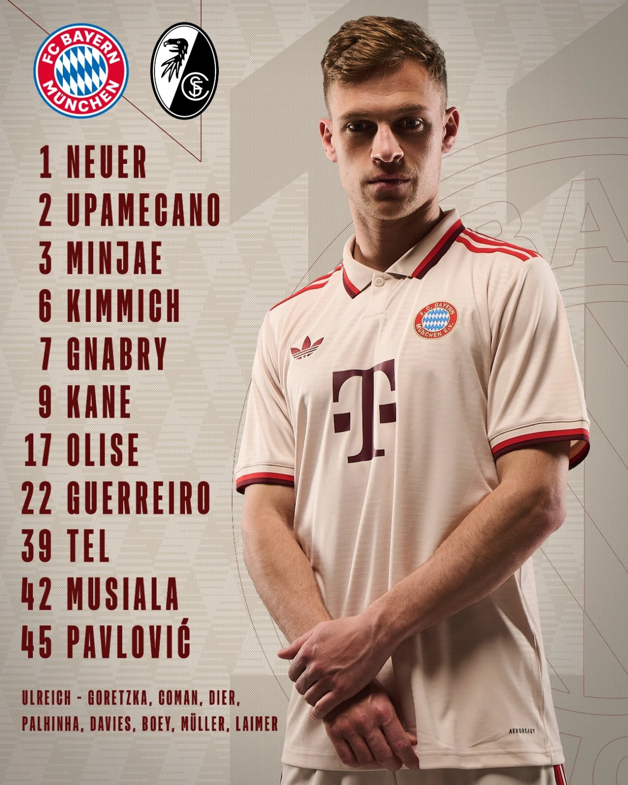 تشكيل بايرن ميونخ لمواجهة فرايبورج في الجولة الثانية من الدوري الألماني