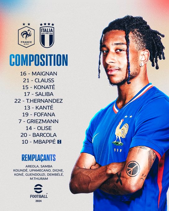 تشكيل فرنسا وإيطاليا لمباراة دوري الأمم الأوروبية 2024