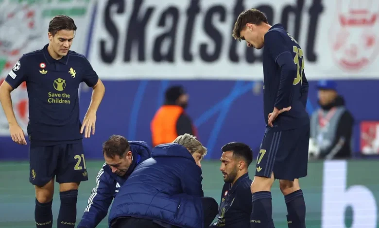 يوفنتوس يعاني من إصابات مبكرة أمام لايبزيغ